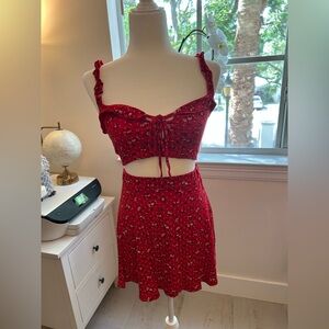 PrettyLittleThing Red Floral Set